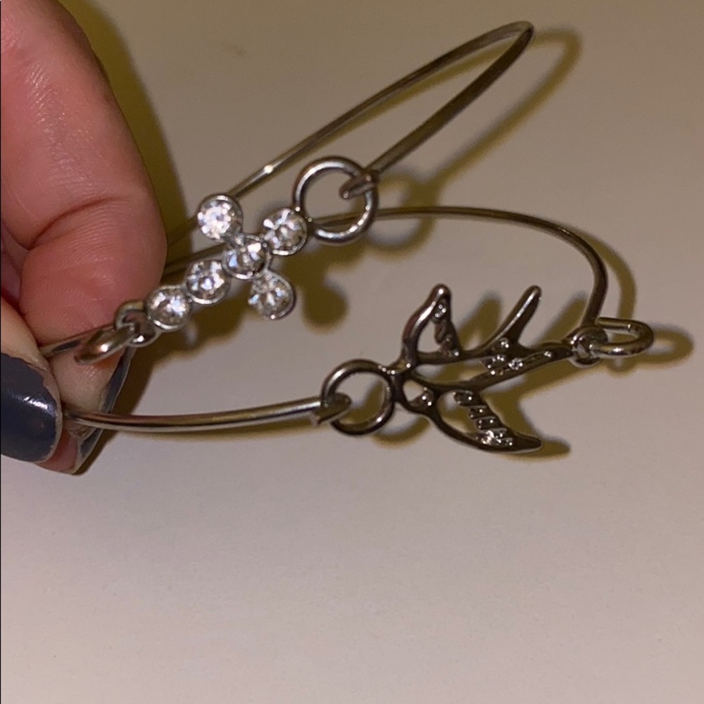 2 silver bracelets